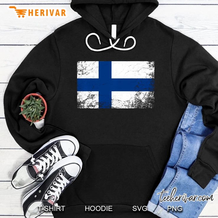 Finnish National Flag Vintage Gift Hoodie