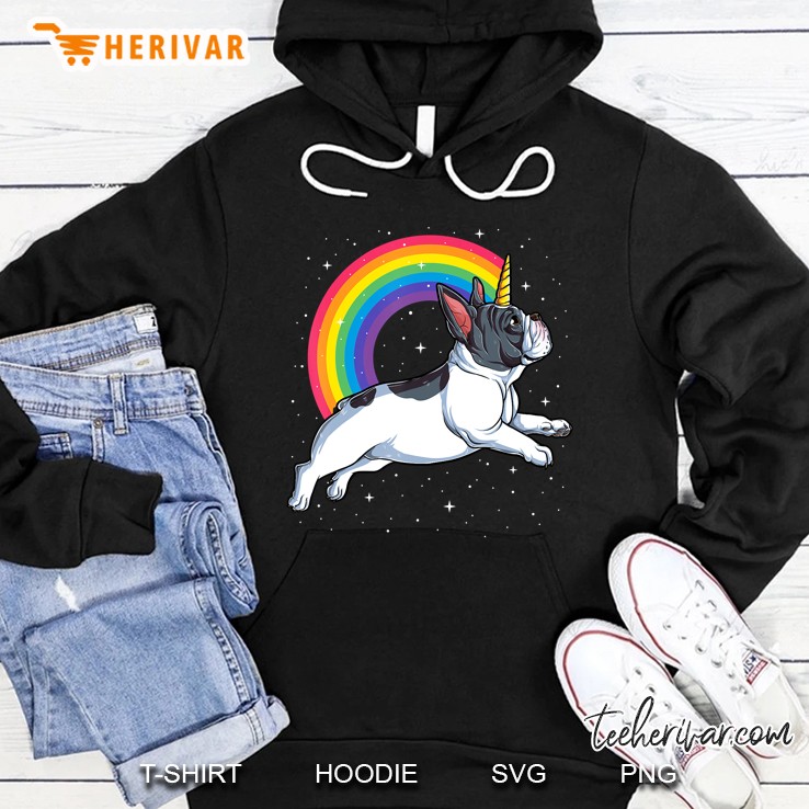 French Bulldog Unicorn Shirt Girls Space Galaxy Frenchicorn Hoodie