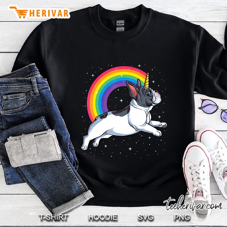 French Bulldog Unicorn Shirt Girls Space Galaxy Frenchicorn Sweatshirt