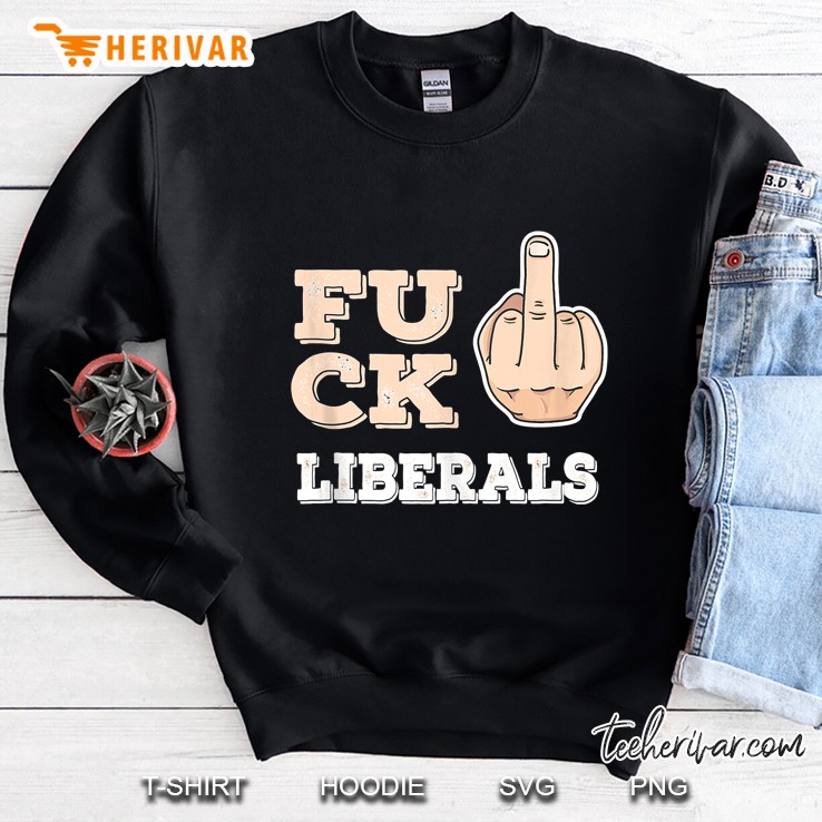 Fuck Liberals - Anti Democrat - Middle Finger - Republican Tank Top Mugs