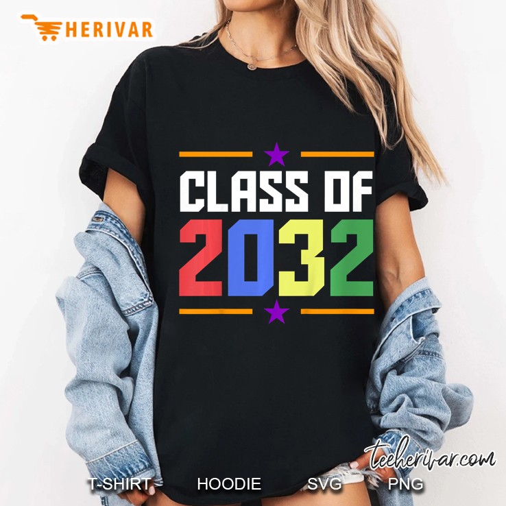 Kids Kindergarten Class Of 2032 First Day Of School Cute Gift Ladies Tee