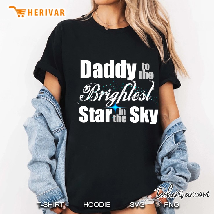 Mens Angel Baby Dad - Daddy To The Brightest Star In The Sky Ladies Tee
