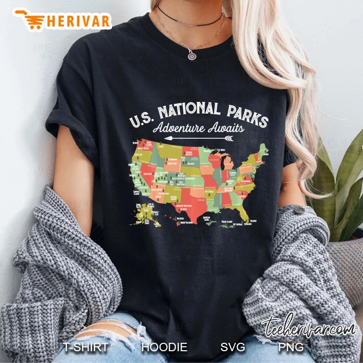 National Parks Map Ladies Tee
