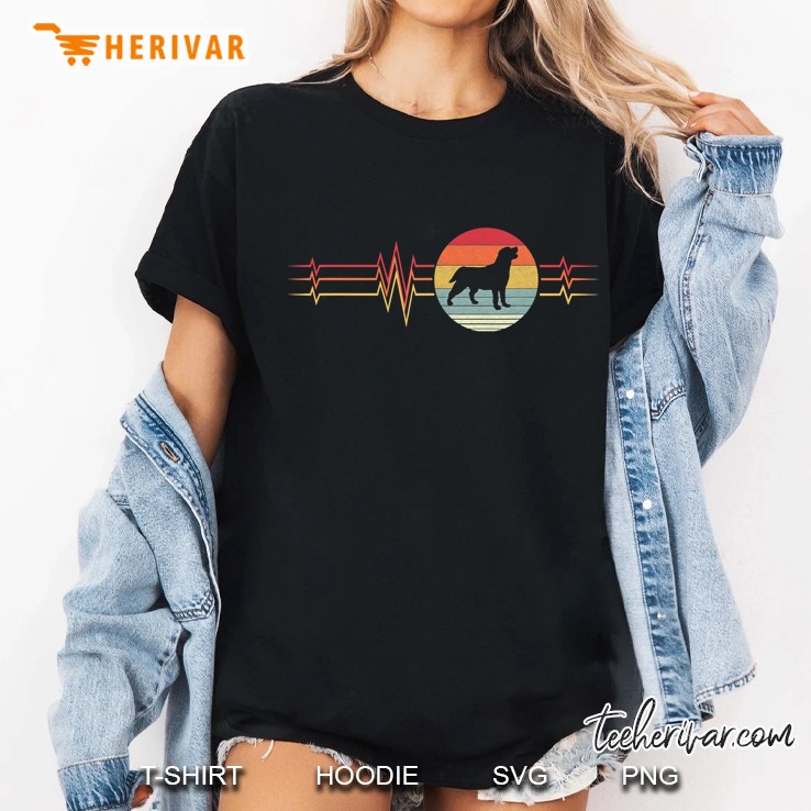 Retro Heartbeat Labrador Retriever Dog Lifeline Vintage Ladies Tee