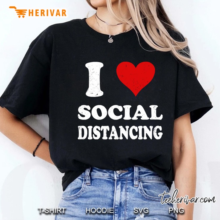 I Love Social Distancing Ladies Tee
