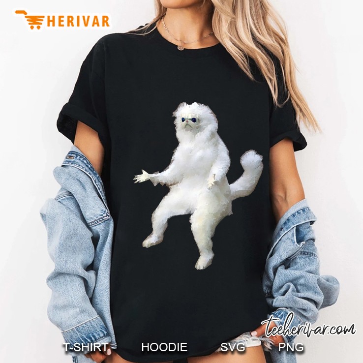 White Cat Cat Meme Ladies Tee