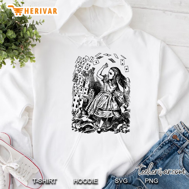 Vintage Alice With Cards Alice In Wonderland Hoodie