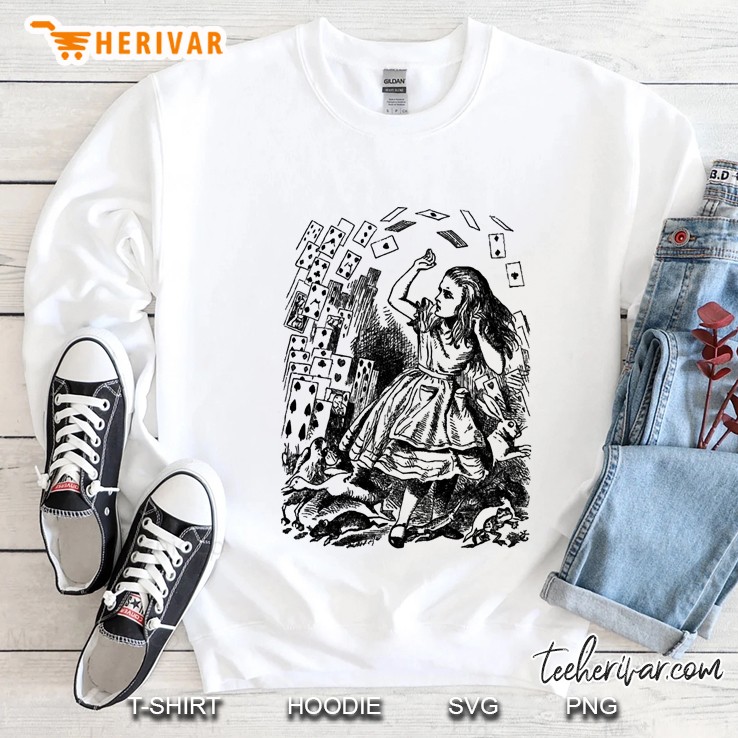 Vintage Alice With Cards Alice In Wonderland Sweatshirt