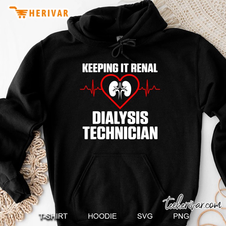 Dialysis Technician Heartbeat Heart Nephrology Tech Hoodie
