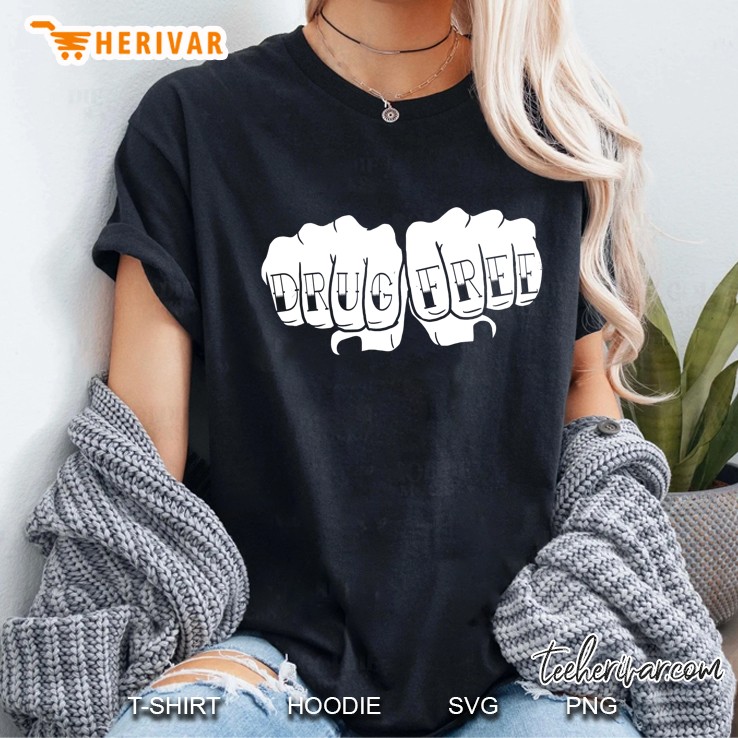 Drug Free Tattoo Narcotics Anonymous Recovery Na Aa Gifts Ladies Tee