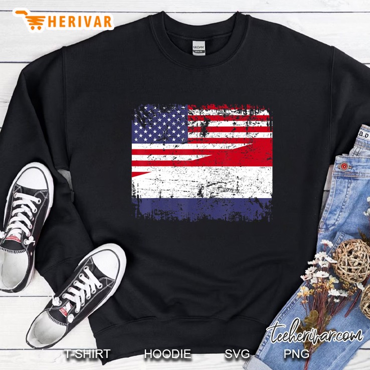 Dutch Roots Half American Flag Netherlands Sweatshirt