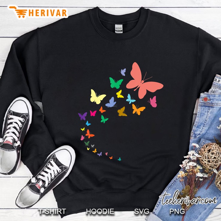 Flock Of Seasonal And Exotic Butterflies Sweatshirt
