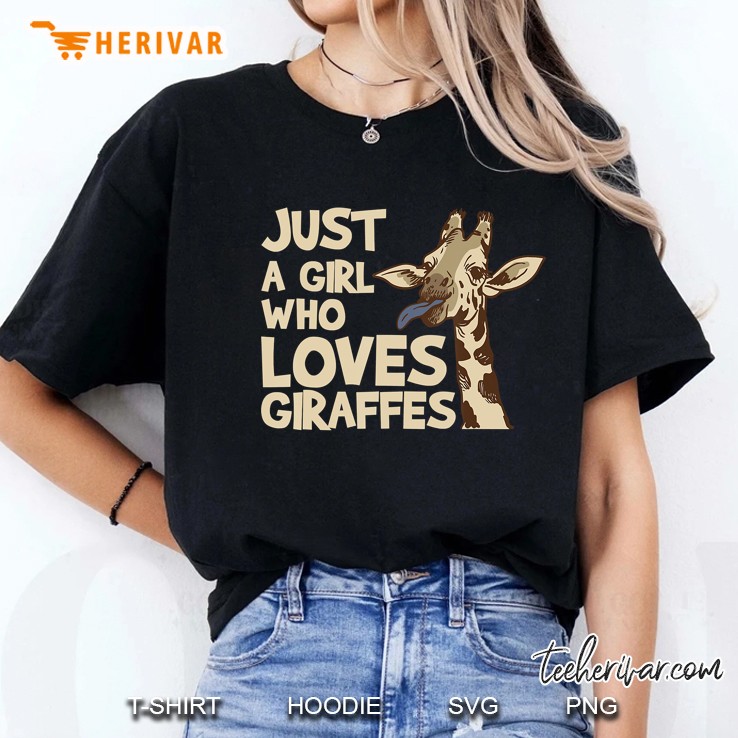 Giraffe Tshirt - Just A Girl Who Loves Giraffes Ladies Tee