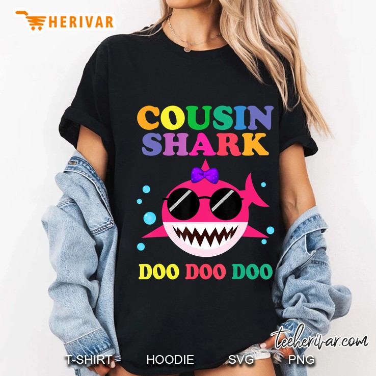 Girl Cousin Shark Doo Doo Funny Kids Video Baby Ladies Tee