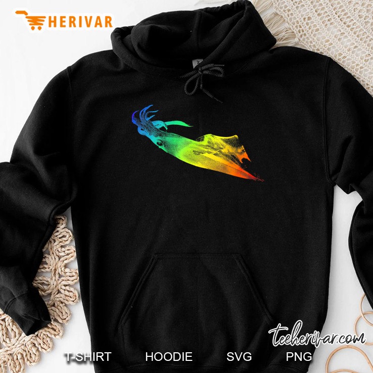 Great Squid Colorful Rainbow Retro Hoodie