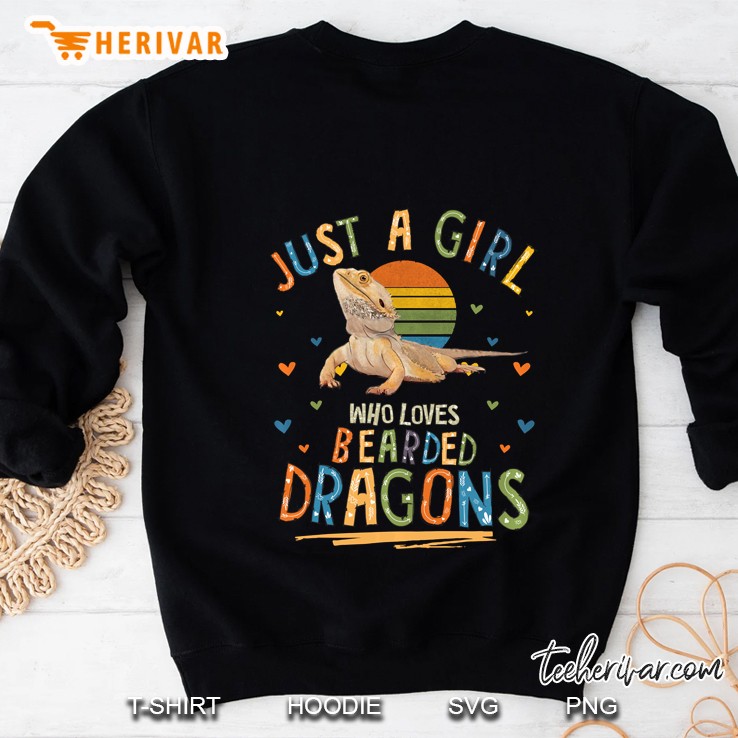Just A Girl Who Loves Bearded Dragons Funny Bearded Dragon Pullover Sweatshirt