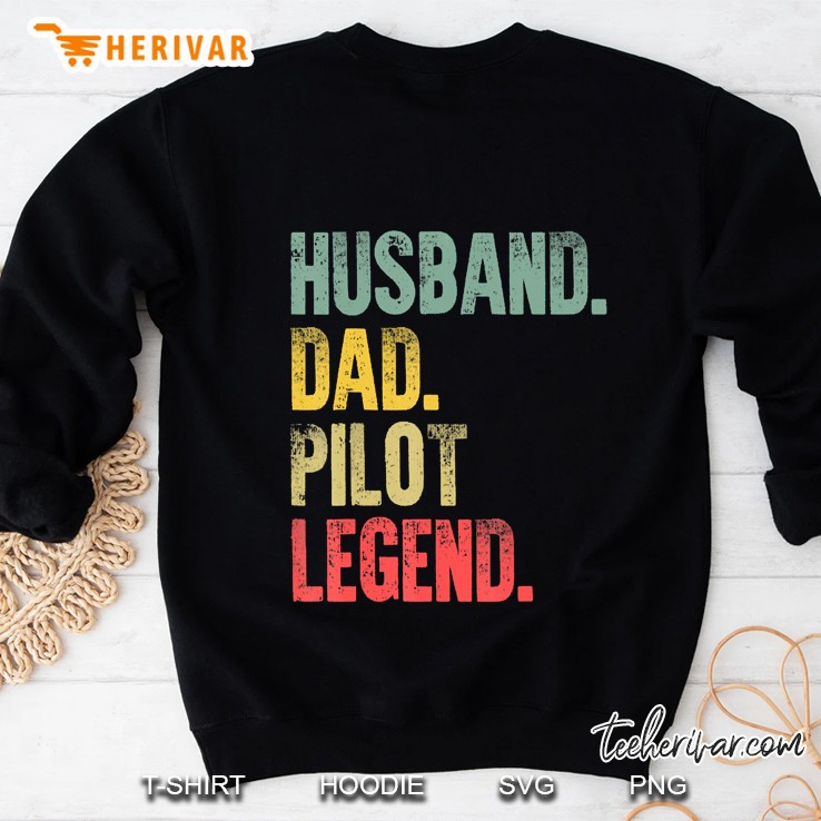 Mens Funny Vintage Shirt Husband Dad Pilot Legend Retro Mugs