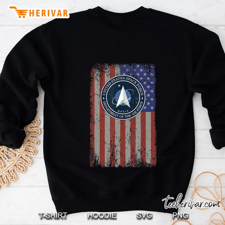 New Space Force Ussf Logo Us American Flag Sweatshirt