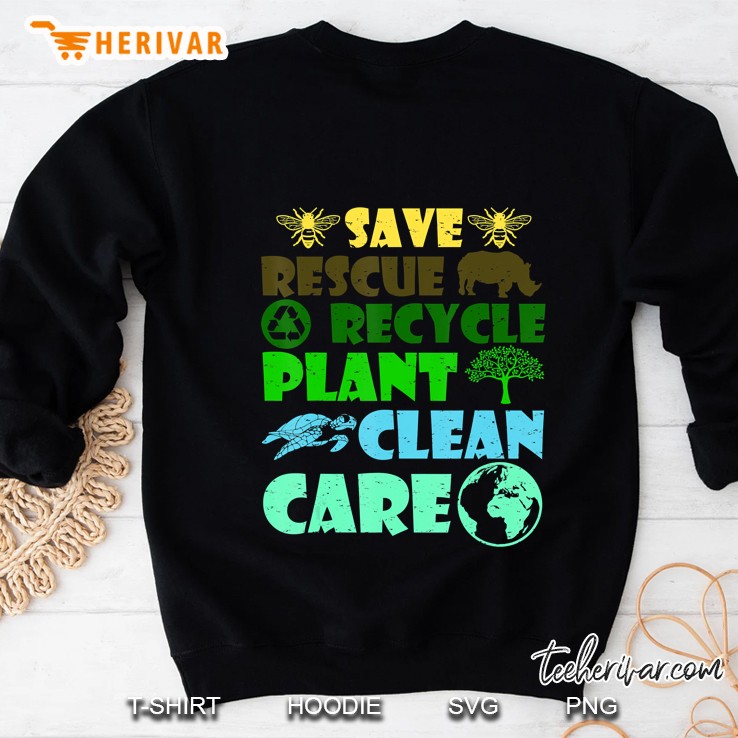 Save Bees Rescue Animals Recycle Plastict Earth Day Sweatshirt