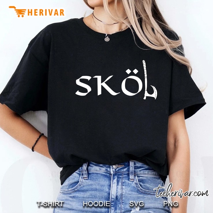 Skol Vikings Axe Heritage Chant Warrior Norse Drinking Ladies Tee