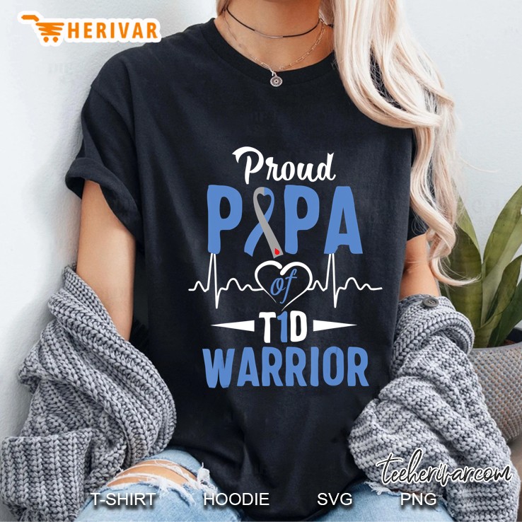 T1d Proud Papa Diabetes Awareness Type 1 Insulin Pancreas Hoodie