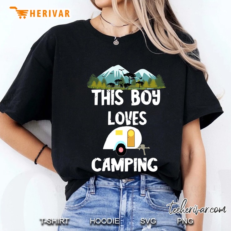 This Boy Loves Camping Rv Trailer Tiny House Caravan Camper Hoodie