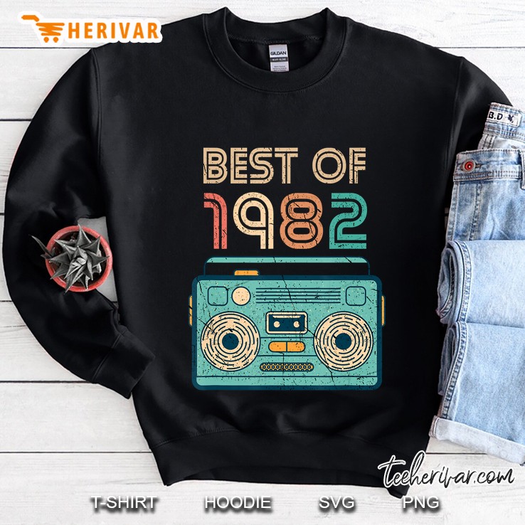 Vintage Retro Cassette Tape Best Of 1982 37Th Birthday Gift Sweatshirt