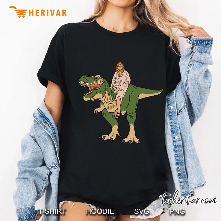 Jesus On Dinosaur Ladies Tee