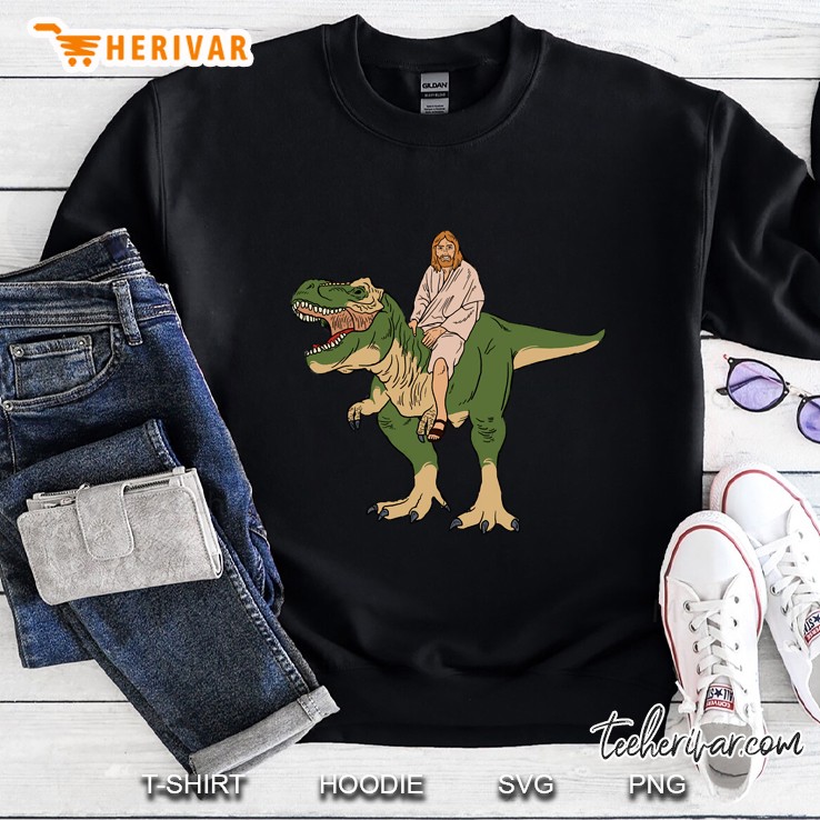 Jesus On Dinosaur Sweatshirt