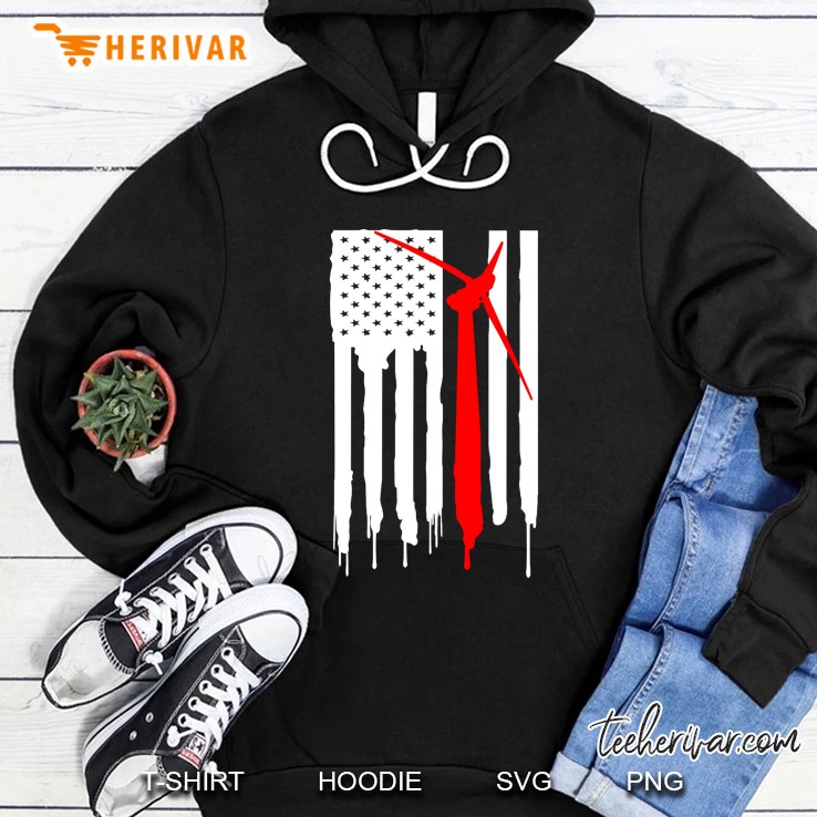 American Flag Engineer Wind Turbine Hoodie