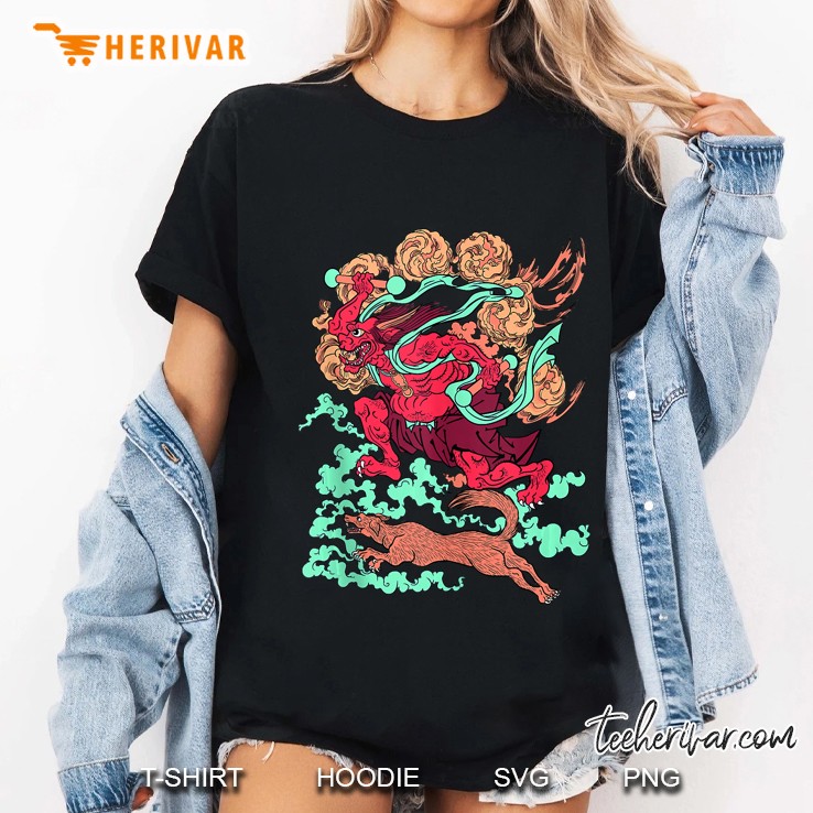 Cool Japanese Oni Ogre Demon Kuniyoshi Monster Ukiyo-E Art Tank Top Ladies Tee