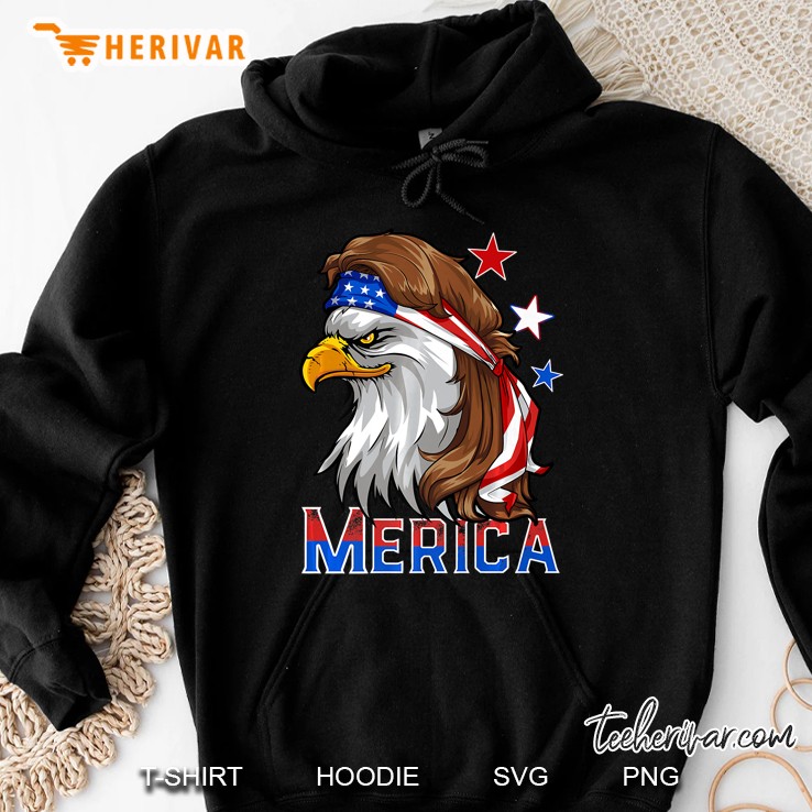 Eagle Mullet 4Th Of July American Flag Merica Hoodie