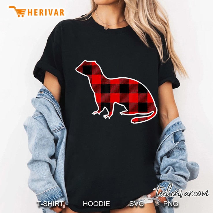 Ferret Red Buffalo Plaid Weasel Pet Matching Pj Family Gift Ladies Tee