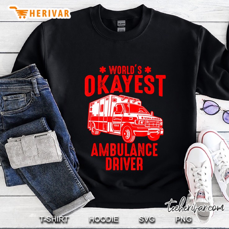 Funny World's Okayest Ambulance Emt Driver Tshirt Men Women Mugs