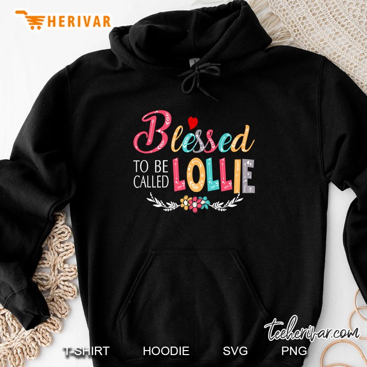 Grandma Tee - Blessed To Be Called Lollie Colorful Art Premium Hoodie