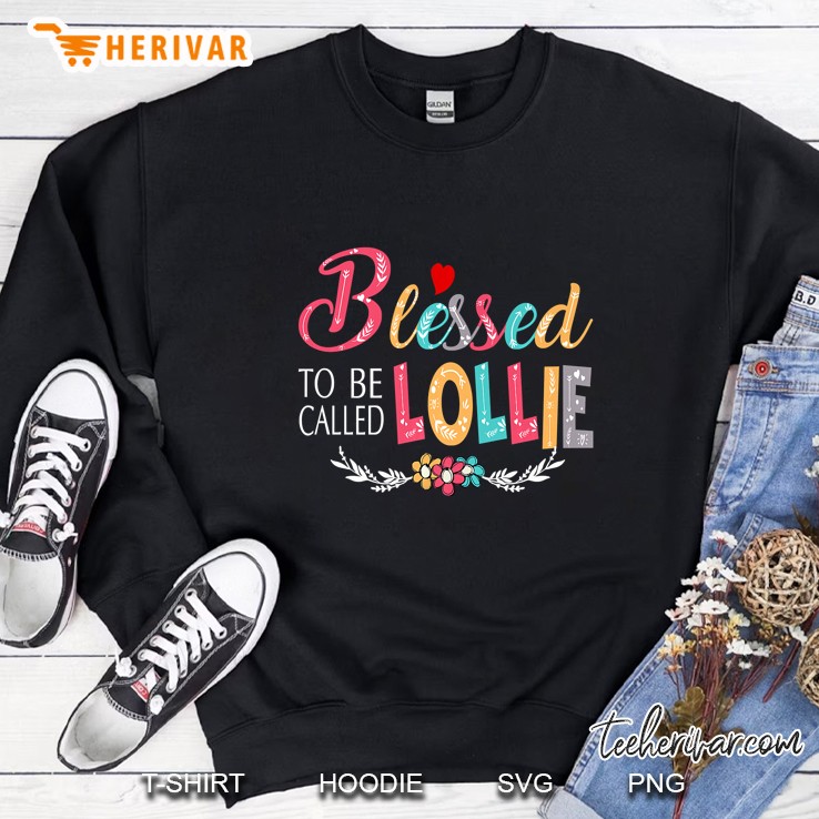 Grandma Tee - Blessed To Be Called Lollie Colorful Art Premium Sweatshirt