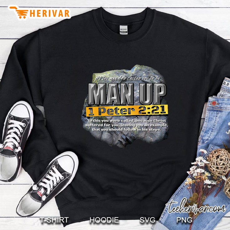 Man Up Peter 221 Bible Verse Christian Jesus Premium Sweatshirt