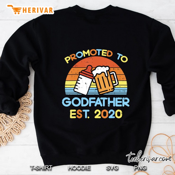 Mens Promoted To Godfather Est 2020 Beer Bottle Baby Shower Gift Sweatshirt