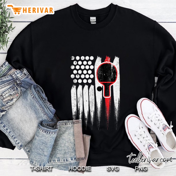 Table Tennis Ping Pong Sports Funny Usa Flag Cool Gift Idea Sweatshirt