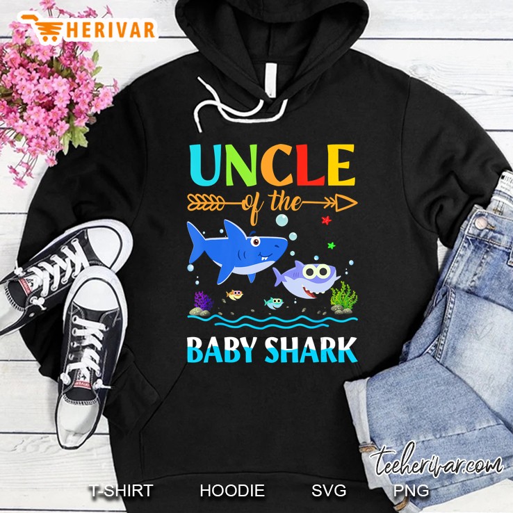 Uncle Of The Baby Shark Birthday Uncle Shark Shirt Hoodie