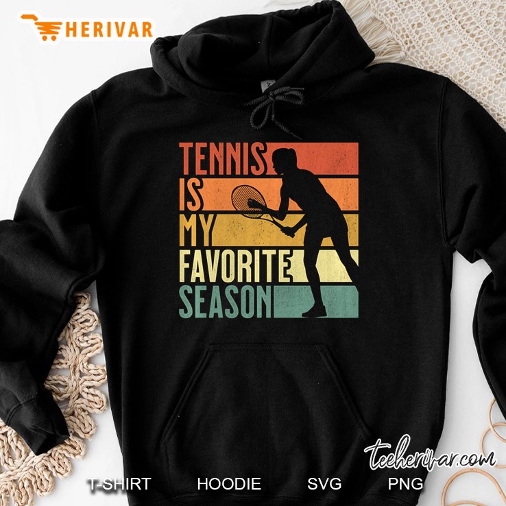 Womens Distressed Vintage Tennis Is My Favorite Season Gift Pullover Hoodie