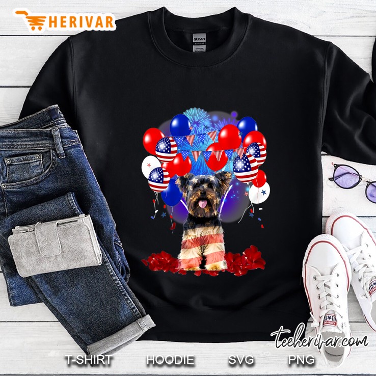 Terrier With American Flag Balloon Version Sweatshirt
