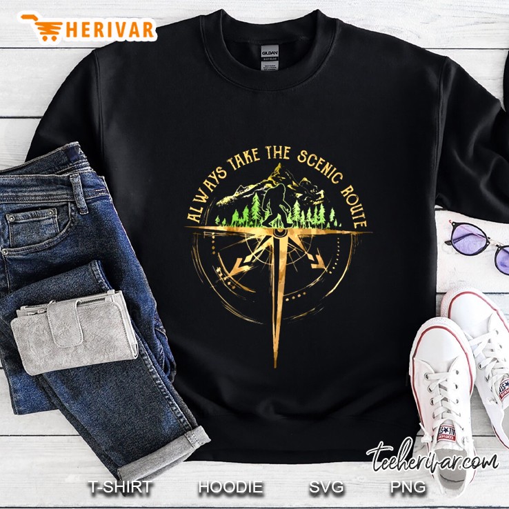 Always Take The Scenic Route Bigfoot Silhouette Version Sweatshirt