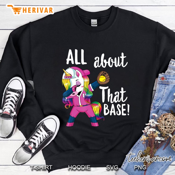 Dabbing Unicorn Softball Gift Girls Women Sweatshirt