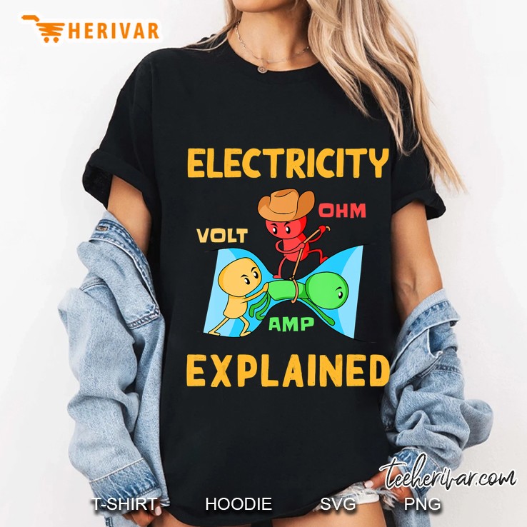 Electricity Explained Electrician Ohm For Volt Ladies Tee