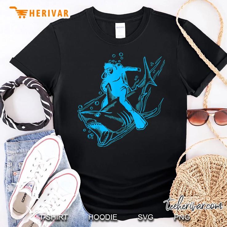 Funny Shark And Scuba Diving Shirt Diver And Snorkeling Tank Top Shirt