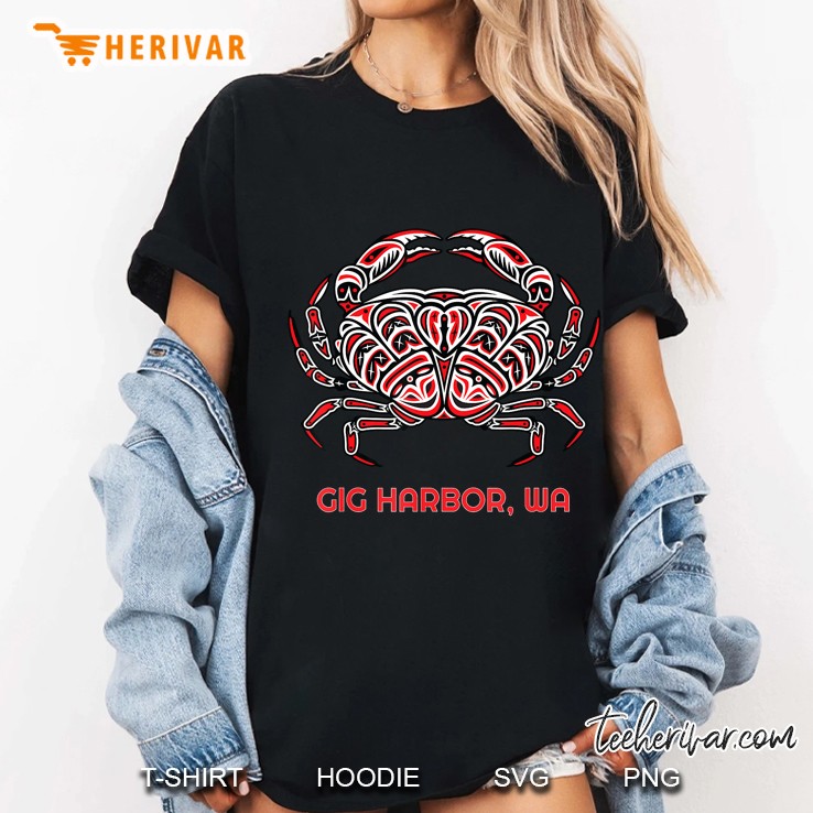 Gig Harbor Washington Dungeness Crab Native American Indian Hoodie