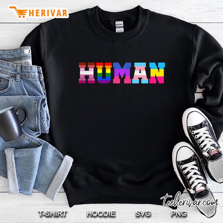 Human Flag Rainbow Color Gay Pride Month Pullover Sweatshirt