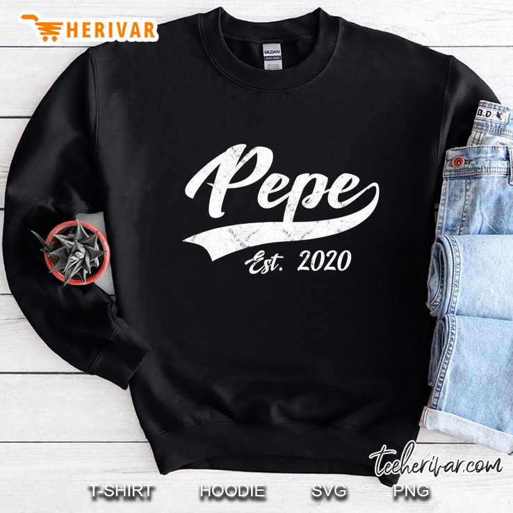 Mens Vintage Pepe Grandpa Est. 2020 New Grandfather Sweatshirt