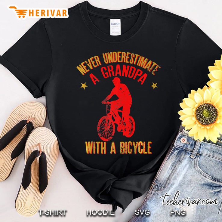 Never Underestimate A Grandpa With A Bicycle Cool Gift Shirt